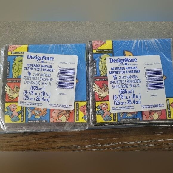Pokémon Napkins 2 Packs - Total 32 Vintage 90's - Picture 3 of 4